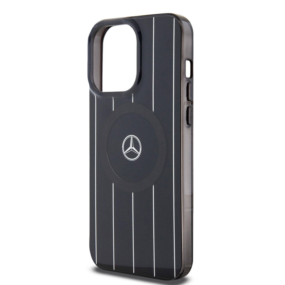 Mercedes Benz iPhone 15 Pro Orjinal Lisanslı M-safe Şarj Özellikli Çift Katmanlı Paralel Çizgi Desenli Kılıf Mercedes Benz iPhone 15 Pro Orjinal Lisanslı M-safe Şarj Özellikli Çift Katmanlı Paralel Çizgi Desenli Kılıf